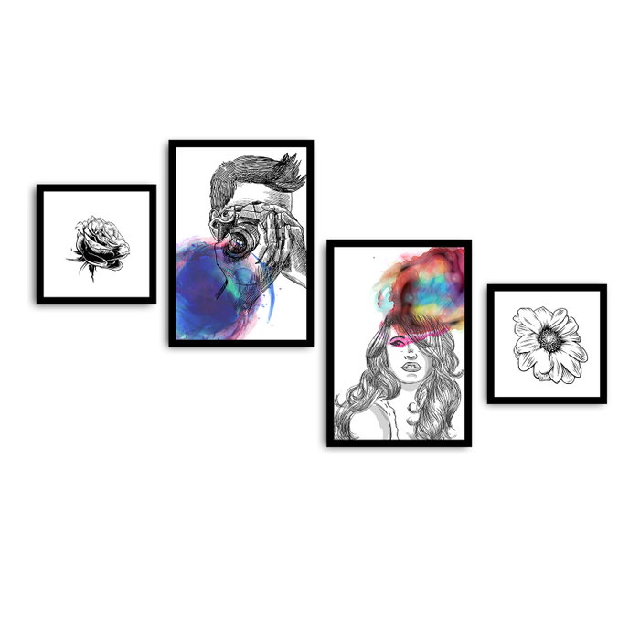 Wallity Cuadro Decorativo 4PSCT-20 de 4 Piezas Multicolor Wallity Cuadro Decorativo 4PSCT-20 de 4 Piezas Multicolor